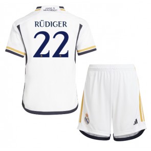 Real Madrid Antonio Rudiger #22 Hemmaställ Barn 2023-24 Kortärmad (+ Korta byxor)